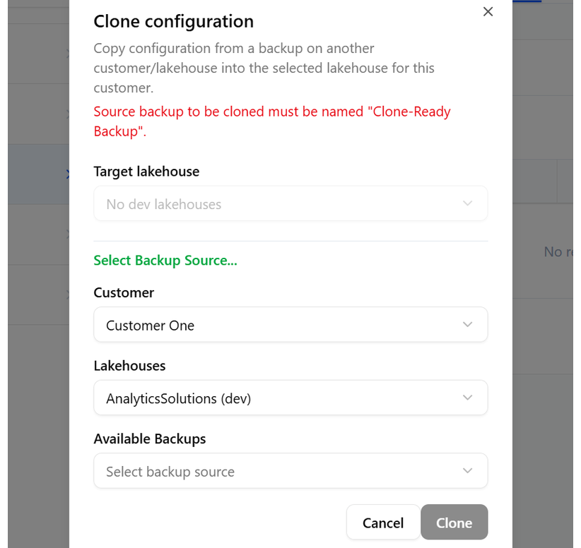 Clone Configuration